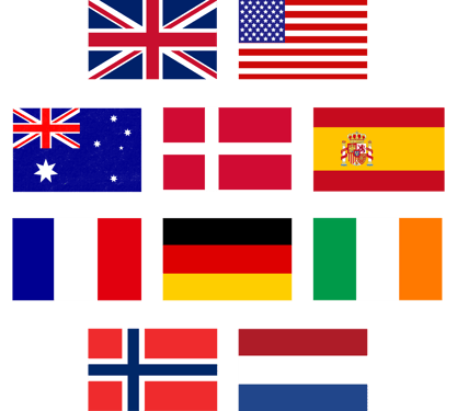 Flags of the countries with their own country-specific measure sets
